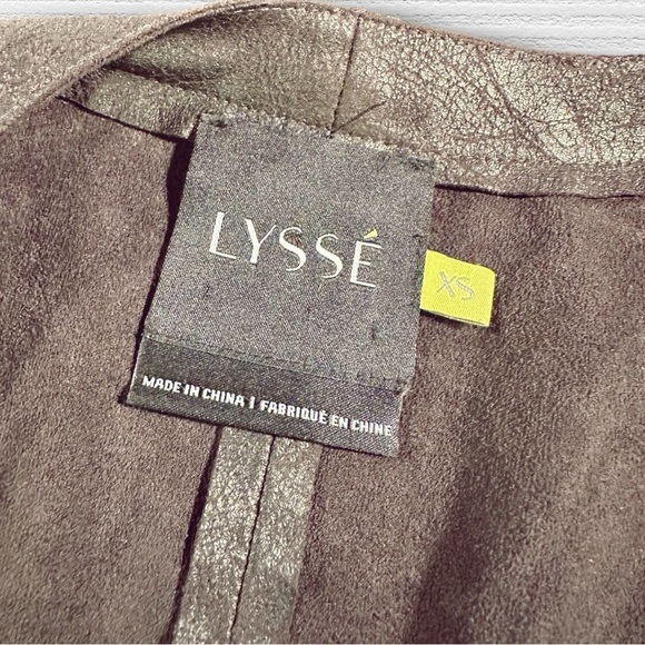 Lysse Black ‘Origami’ 2 Layer Lapel Open Front Vegan Leather Jacket Size XS - Picture 3 of 16